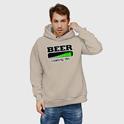Толстовка оверсайз мужская Beer loading, цвет: миндальный — фото 2