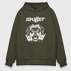 Толстовка оверсайз мужская Skillet rock dog, цвет: хаки