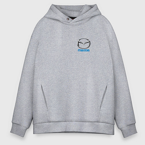 Мужское худи оверсайз Mazda auto logo / Меланж – фото 1