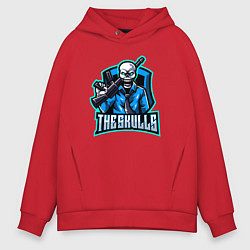 Толстовка оверсайз мужская The skulls, цвет: красный