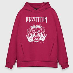 Толстовка оверсайз мужская Led Zeppelin rock dog, цвет: маджента