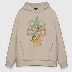 Толстовка оверсайз мужская Monster hunter wilds dragon logo, цвет: миндальный