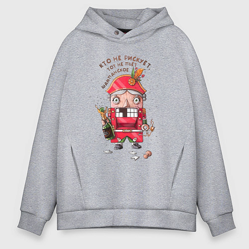 Мужское худи оверсайз Щелкунчик / Меланж – фото 1
