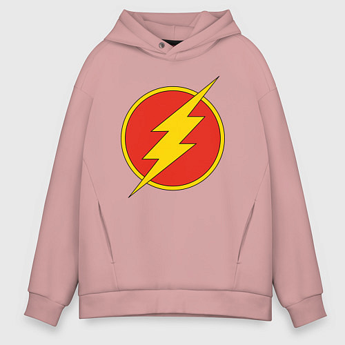 Мужское худи оверсайз Flash logo / Пыльно-розовый – фото 1