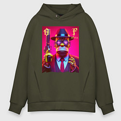 Мужское худи оверсайз Cyber godfather Homer Simpson - mafia