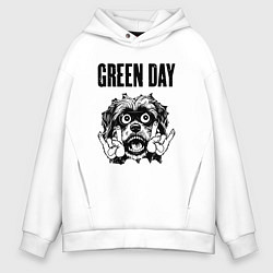 Толстовка оверсайз мужская Green Day - rock dog, цвет: белый