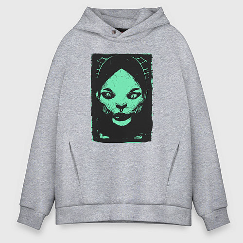 Мужское худи оверсайз Ужасные существа и страшные монстры / Меланж – фото 1