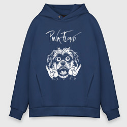 Толстовка оверсайз мужская Pink Floyd rock dog, цвет: тёмно-синий