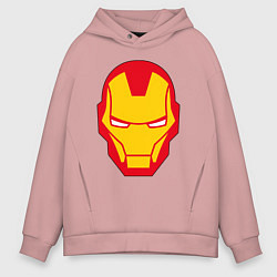 Толстовка оверсайз мужская Iron man logo, цвет: пыльно-розовый