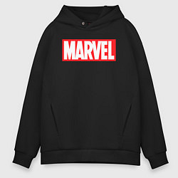 Толстовка оверсайз мужская Marvel logo, цвет: черный