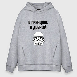 Толстовка оверсайз мужская В принципе я добрый пират, цвет: меланж