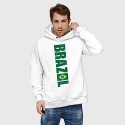 Толстовка оверсайз мужская Brazil Football, цвет: белый — фото 2