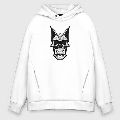 Мужское худи оверсайз Skull symbol / Белый – фото 1