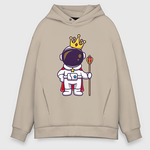 Мужское худи оверсайз Царь космонавт / Миндальный – фото 1