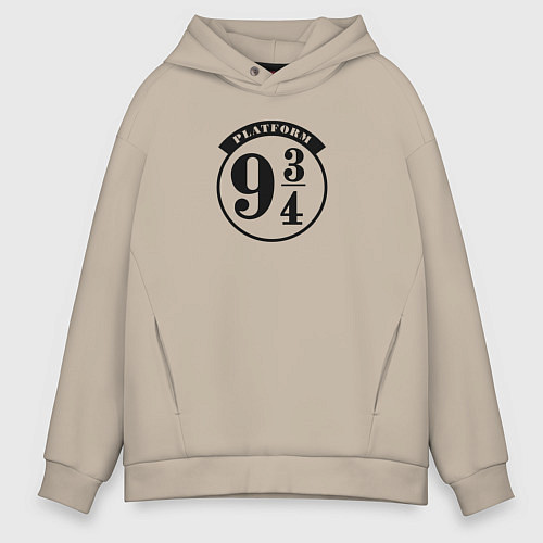 Мужское худи оверсайз Гарри Поттер платформа / Миндальный – фото 1