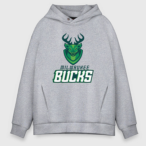 Мужское худи оверсайз Milwaukee Bucks NBA / Меланж – фото 1