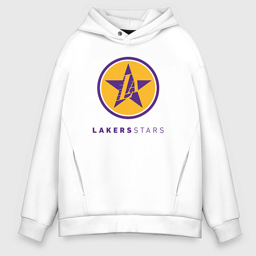 Мужское худи оверсайз Lakers stars / Белый – фото 1