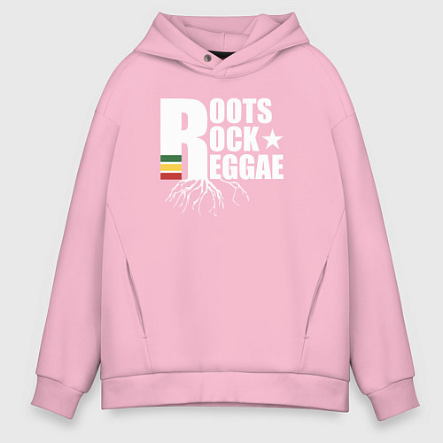 Мужское худи оверсайз Roots reggae / Светло-розовый – фото 1