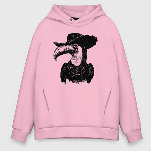 Мужское худи оверсайз Тукан ковбой / Светло-розовый – фото 1