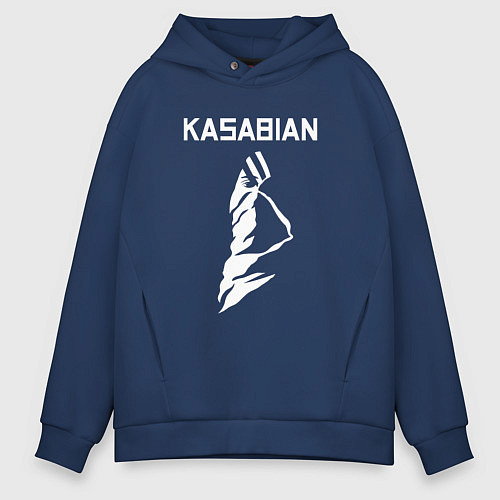 Мужское худи оверсайз Kasabian - logo / Тёмно-синий – фото 1