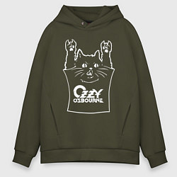 Мужское худи оверсайз Ozzy Osbourne - cat rock