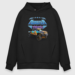 Толстовка оверсайз мужская Monster truck, цвет: черный