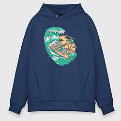 Толстовка оверсайз мужская Серфингист гитарист, цвет: тёмно-синий