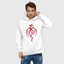 Толстовка оверсайз мужская Symbol of the City of Chains - Dragon Age, цвет: белый — фото 2