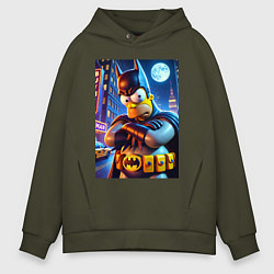 Толстовка оверсайз мужская Batsimpson - ai art collaboration, цвет: хаки
