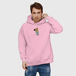 Толстовка оверсайз мужская Просто чилловый парень мем, цвет: светло-розовый — фото 2