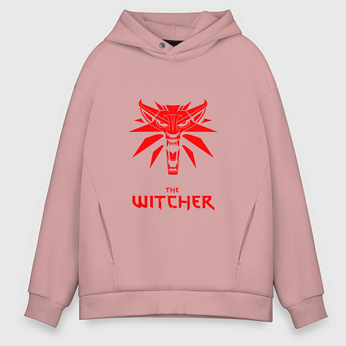 Мужское худи оверсайз The witcher games / Пыльно-розовый – фото 1