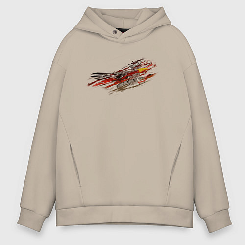 Мужское худи оверсайз Орел в закате / Миндальный – фото 1