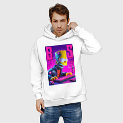 Толстовка оверсайз мужская Bart Simpson - cyber gamer, цвет: белый — фото 2