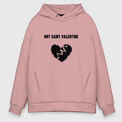 Толстовка оверсайз мужская Not saint valentine, цвет: пыльно-розовый