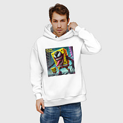 Толстовка оверсайз мужская Sponge Bob and Venom - collaboration, цвет: белый — фото 2