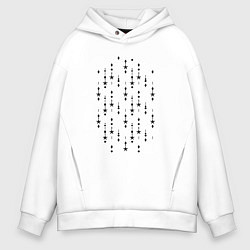 Толстовка оверсайз мужская Паттерн цепочки звёздочки, цвет: белый