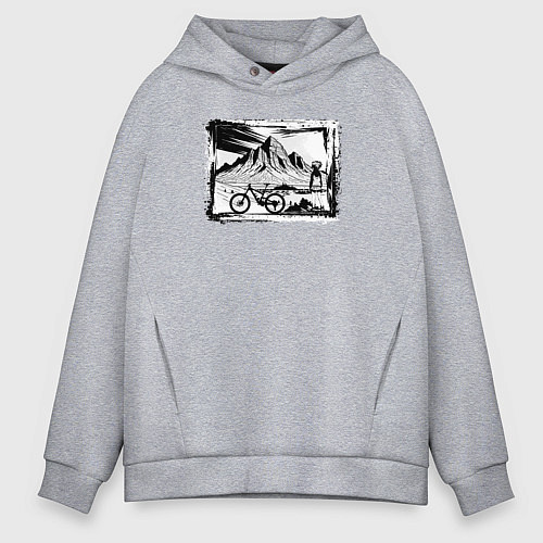 Мужское худи оверсайз Туры на природе / Меланж – фото 1