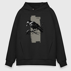 Толстовка оверсайз мужская Grunge raven, цвет: черный