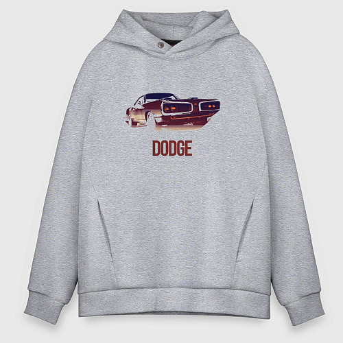 Мужское худи оверсайз Dodge coronet / Меланж – фото 1