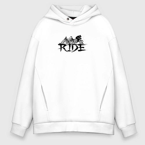 Мужское худи оверсайз Ride bear / Белый – фото 1