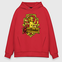 Толстовка оверсайз мужская Hogwarts - gryffindor logo, цвет: красный