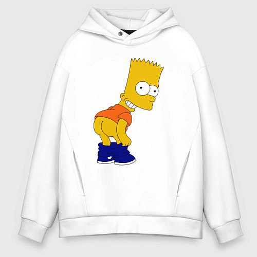 Мужское худи оверсайз Барт без штанов / Белый – фото 1