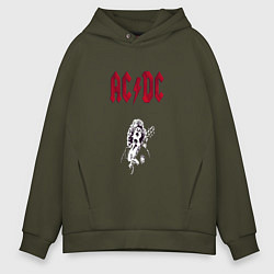 Толстовка оверсайз мужская AcDc - roook фильтр amaro, цвет: хаки