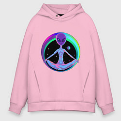Толстовка оверсайз мужская Alien Peace, цвет: светло-розовый