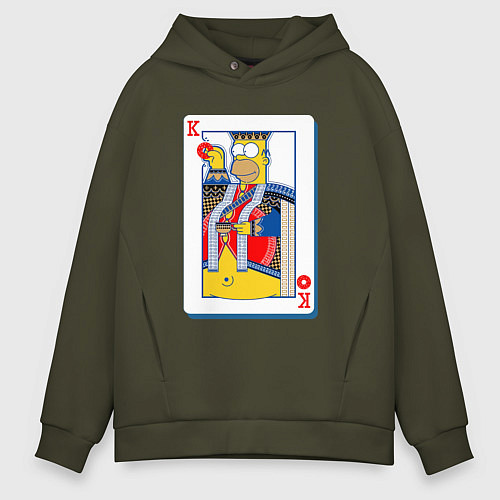 Мужское худи оверсайз Король Гомер / Хаки – фото 1