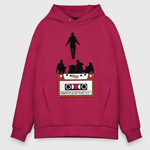 Мужское худи оверсайз Очень странные дела - Макс / Маджента – фото 1