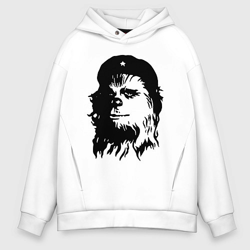 Мужское худи оверсайз Star wars - Chewie Guevara / Белый – фото 1