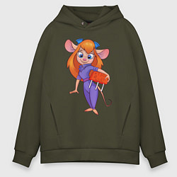 Мужское худи оверсайз Rescue rangers - Gadget Hackwrench