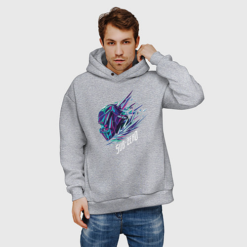 Мужское худи оверсайз Саб-Зиро Мортал Комбат / Меланж – фото 3