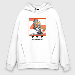 Толстовка оверсайз мужская Пульхра Феллини - Zenless Zone Zero, цвет: белый